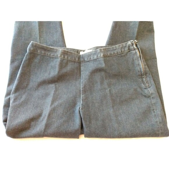 Coldwater Creek Woman Pants Size 10 Blue Denim Capri Flat Front Side Zipper - Picture 3 of 6